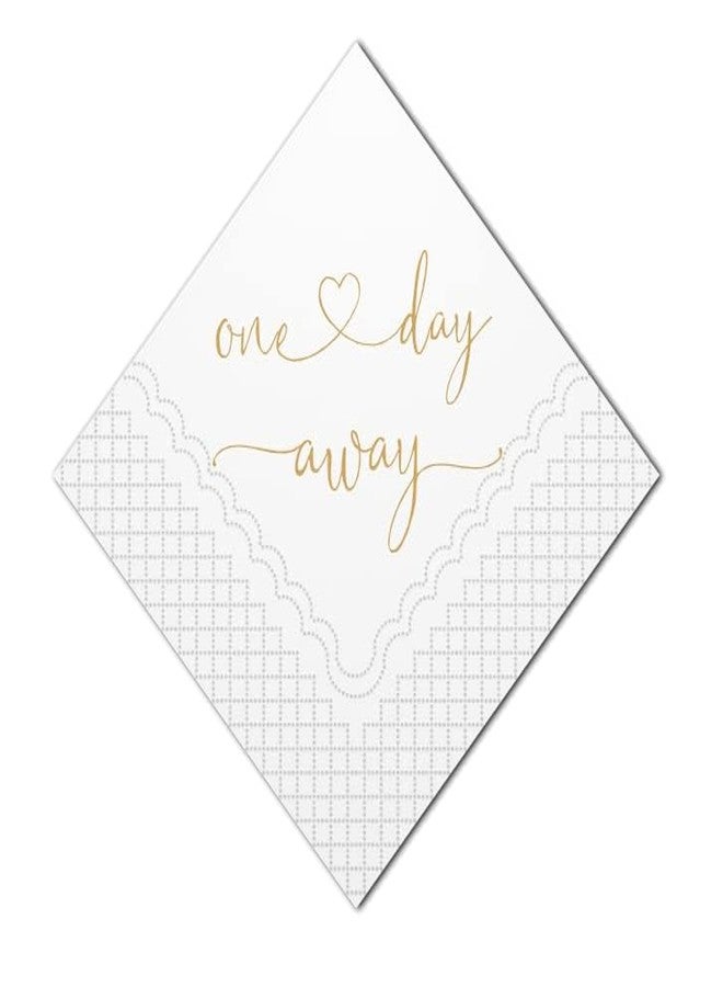 Geloar One Day Away Rehearsal Dinner Cocktail Napkins, One Day Away Party Supplies Paper Napkins in Bulk for Rehearsal Dinner Wedding Beverage Table Decorations 2-Ply, 5x5 Inches (50, Gold) - Image 2